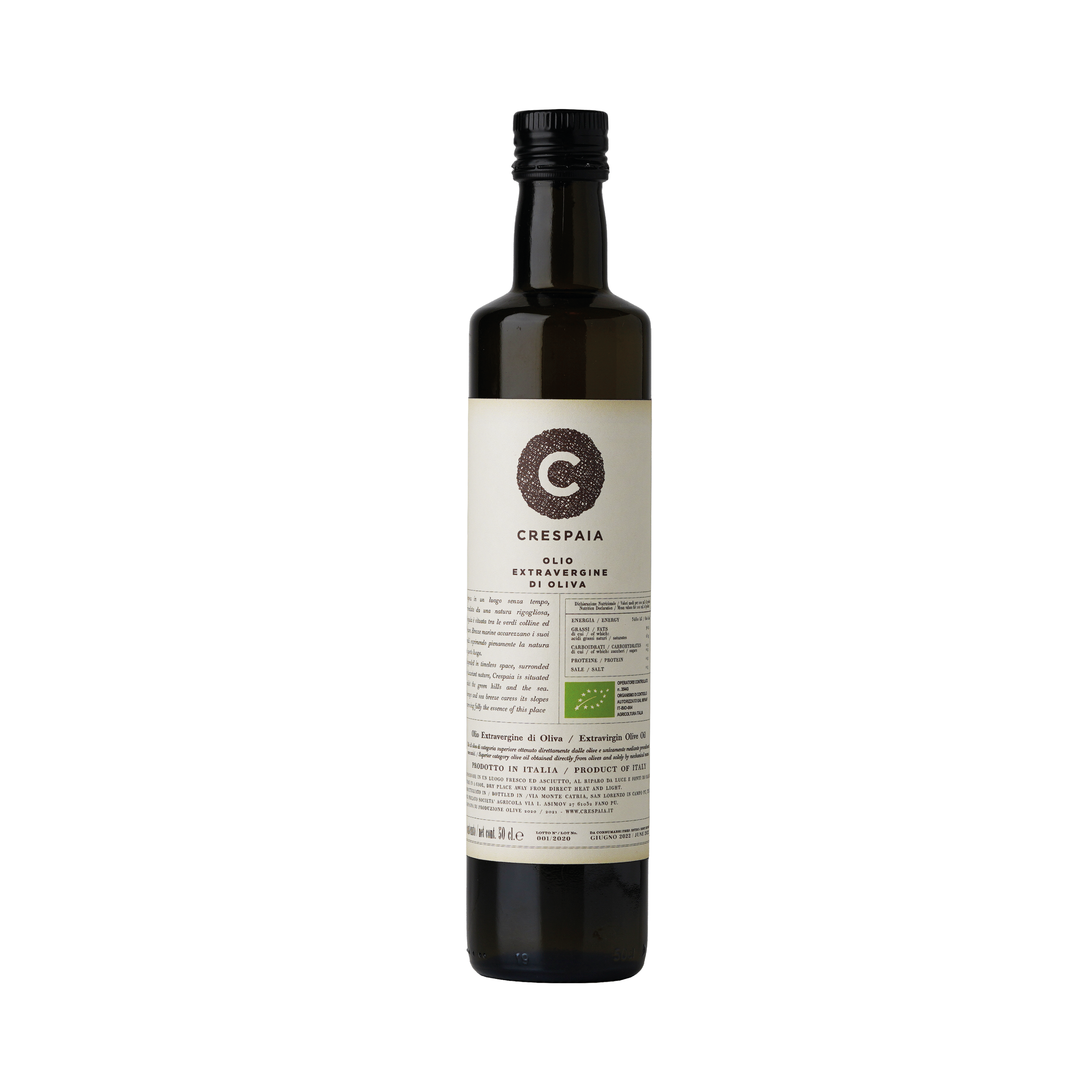 Crespaia e Olio EVO biologico: è un prodotto che racconta a fondo il nostro territorio. La qualità delle olive è marchigiana e utilizziamo solo olive proveniente dalle nostre piante presenti nella tenuta.